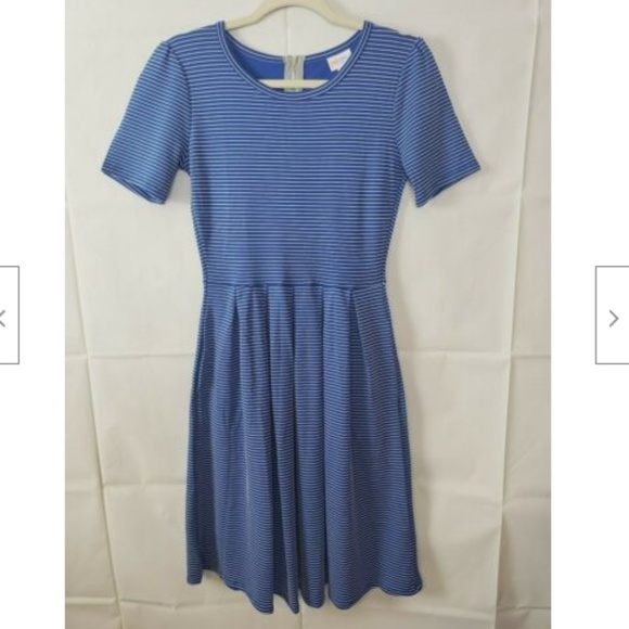 LuLaRoe Dresses & Skirts - LuLaRoe Amelia Blue & White Striped Dress